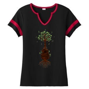 Musical Tree Root Guitar Ladies Halftime Notch Neck Tee