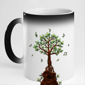 Musical Tree Root Guitar 11oz Black Color Changing Mug