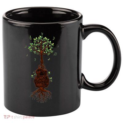 Musical Tree Root Guitar 11oz C Handle Ceramic Mug