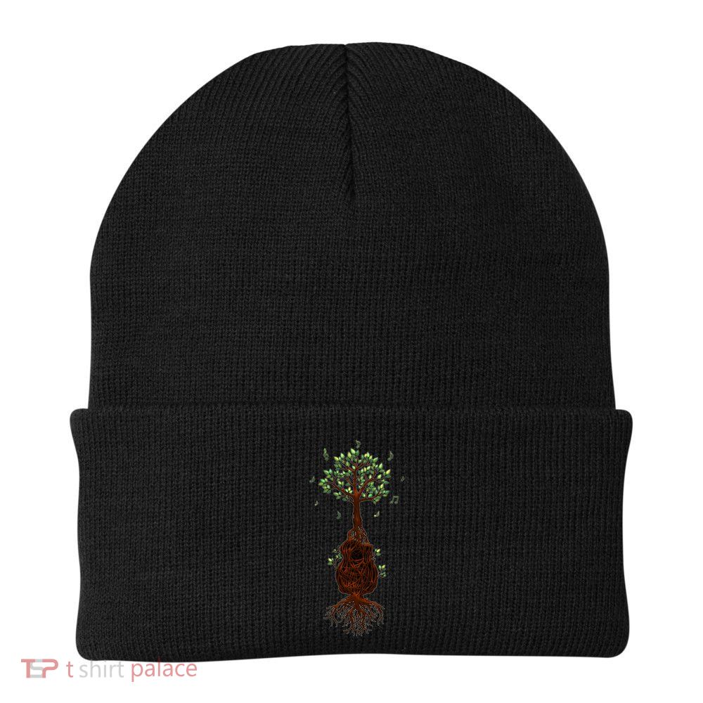 Musical Tree Root Guitar Knit Cap Winter Beanie