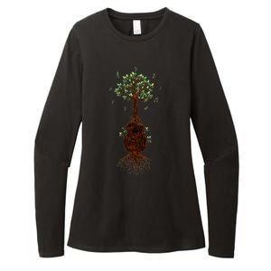 Musical Tree Root Guitar Womens CVC Long Sleeve Shirt