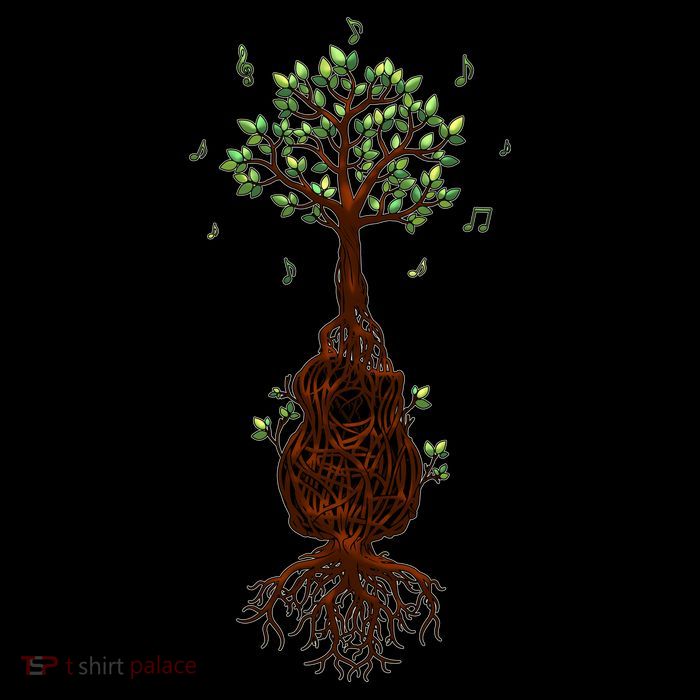 Musical Tree Root Guitar Baby Bodysuit