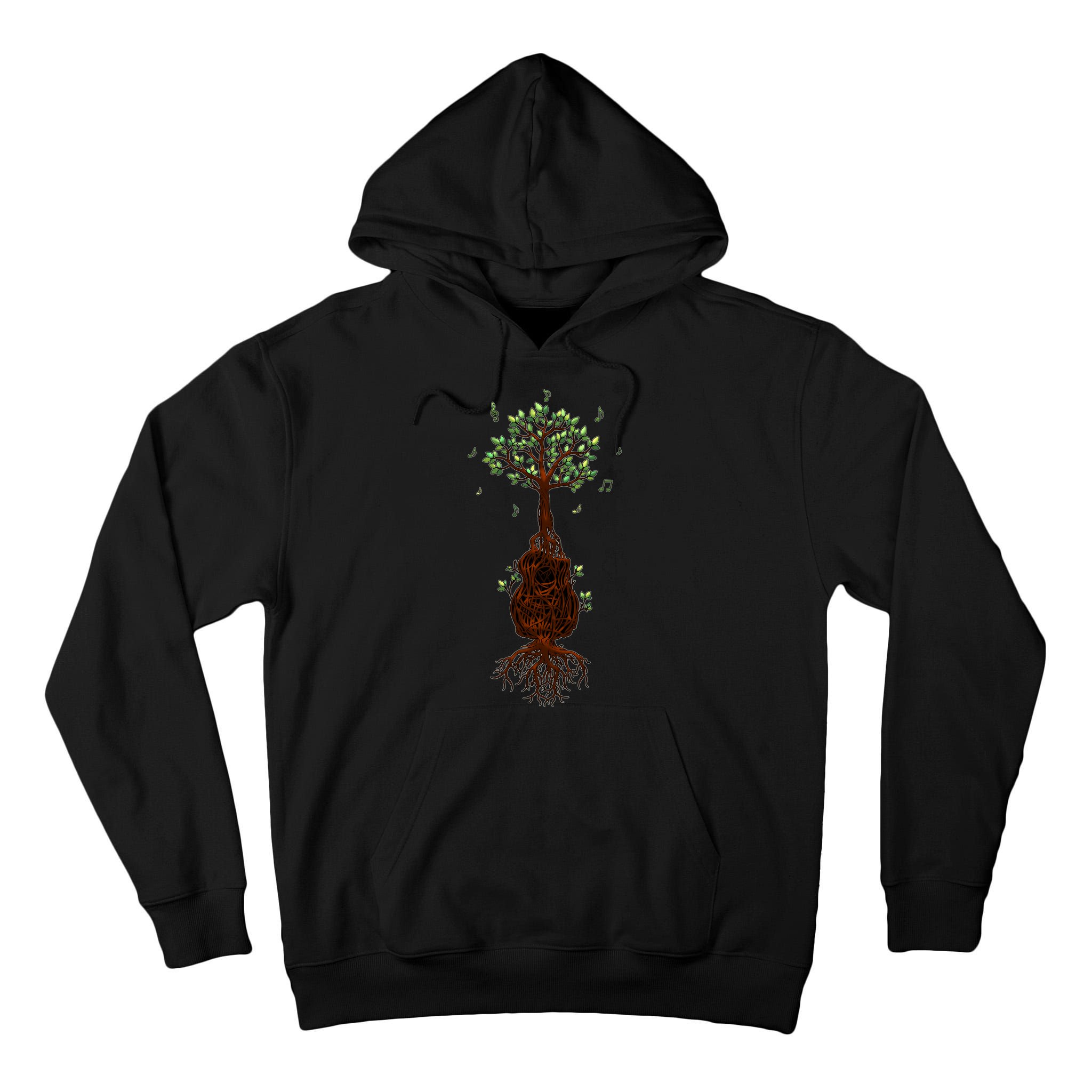 Musical Tree Root Guitar Tall Hoodie