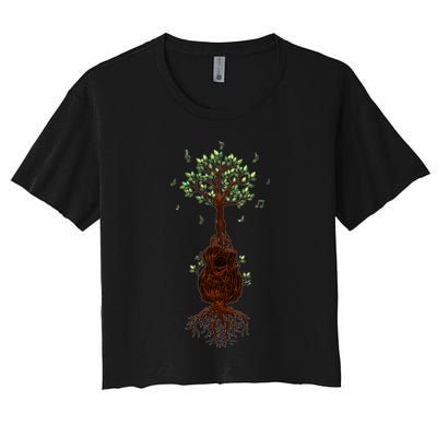 Musical Tree Root Guitar Crop Top