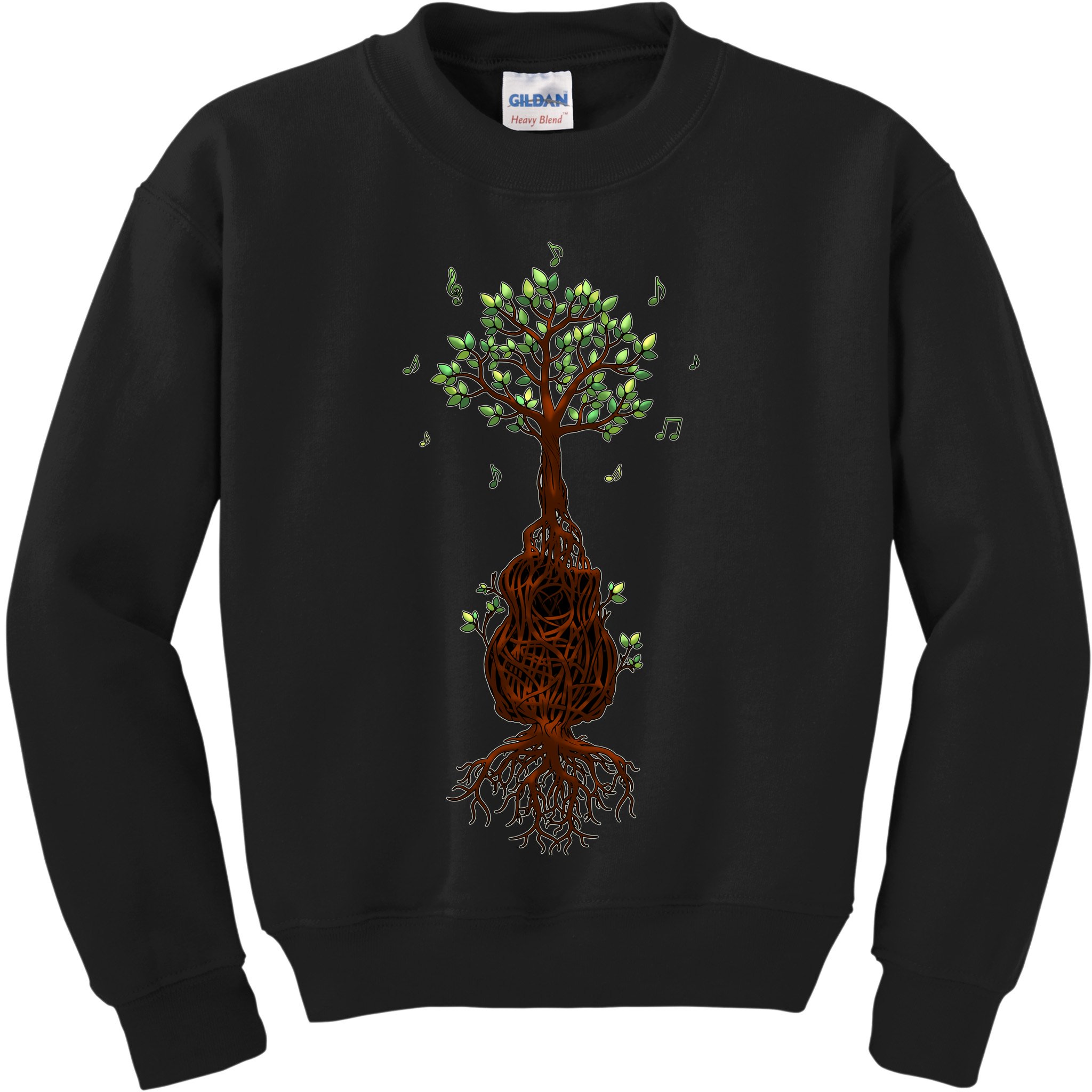 Musical Tree Root Guitar Kids Sweatshirt