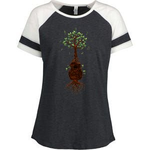 Musical Tree Root Guitar Enza Ladies Jersey Colorblock Tee