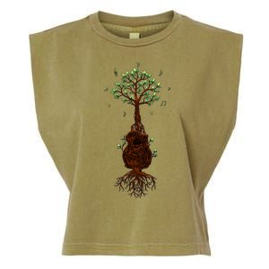 Musical Tree Root Guitar Garment-Dyed Women's Muscle Tee