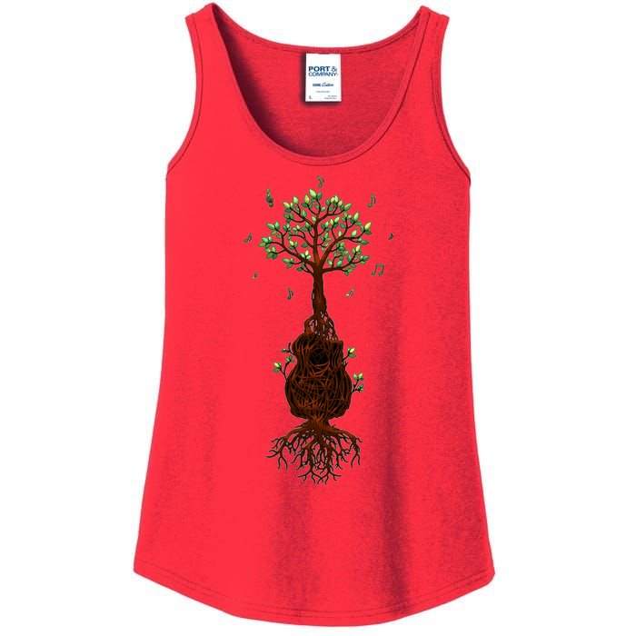 Musical Tree Root Guitar Ladies Essential Tank