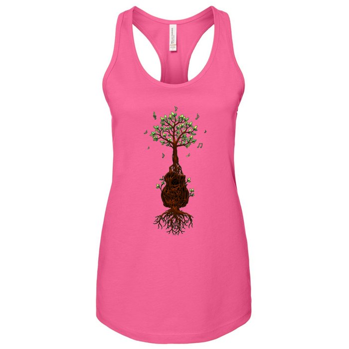 Musical Tree Root Guitar Women's Racerback Tank