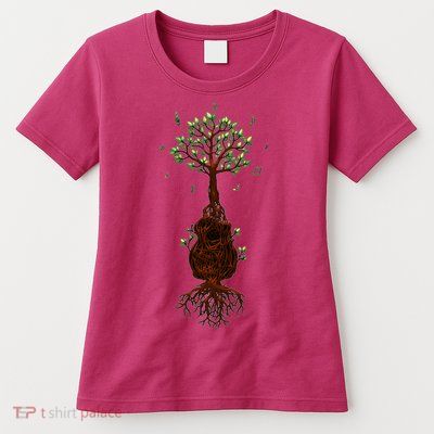 Musical Tree Root Guitar Women's T-Shirt