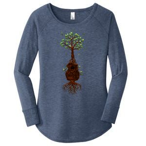 Musical Tree Root Guitar Women's Perfect Tri Tunic Long Sleeve Shirt