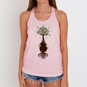 Musical Tree Root Guitar Women's Knotted Racerback Tank