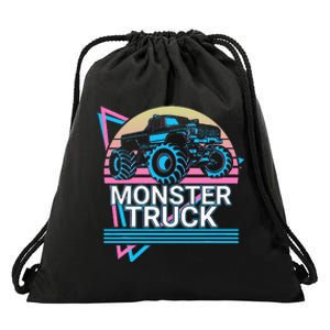 Monster Truck Retro Drawstring Bag