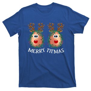 Merry Titmas Reindeer Boobs Naughty Ugly Christmas Sweater Gift T-Shirt