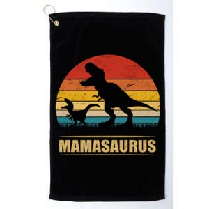 Mamasaurus T Rex Dinosaur Funny Mothers Day Mom Women Long Sleeve Platinum Collection Golf Towel