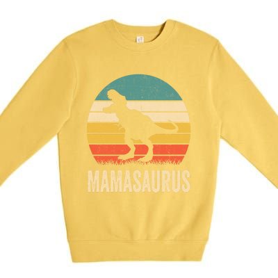 Mamasaurus T Rex Dinosaur Mama Saurus Family Matching Women Sweat Premium Crewneck Sweatshirt