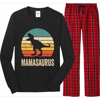 Mamasaurus T Rex Dinosaur Mama Saurus Family Matching Women Sweat Long Sleeve Pajama Set