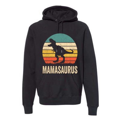 Mamasaurus T Rex Dinosaur Mama Saurus Family Matching Women Sweat Premium Hoodie