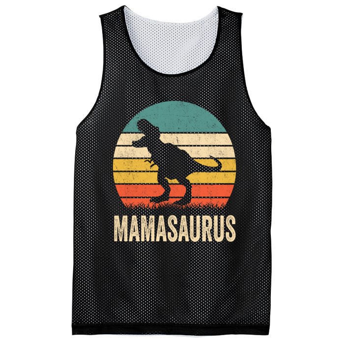 Mamasaurus T Rex Dinosaur Mama Saurus Family Matching Women Sweat Mesh Reversible Basketball Jersey Tank