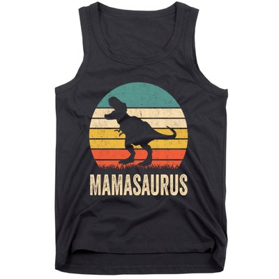 Mamasaurus T Rex Dinosaur Mama Saurus Family Matching Women Sweat Tank Top