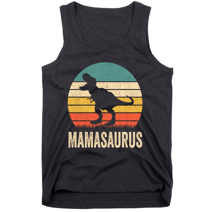 Mamasaurus T Rex Dinosaur Mama Saurus Family Matching Women Sweat Tank Top