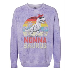 Mommasaurus T Rex Dinosaur Momma Saurus MotherS Family Colorblast Crewneck Sweatshirt