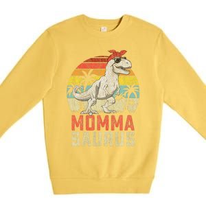 Mommasaurus T Rex Dinosaur Momma Saurus MotherS Family Premium Crewneck Sweatshirt