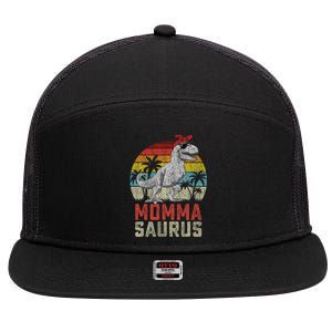 Mommasaurus T Rex Dinosaur Momma Saurus MotherS Family 7 Panel Mesh Trucker Snapback Hat