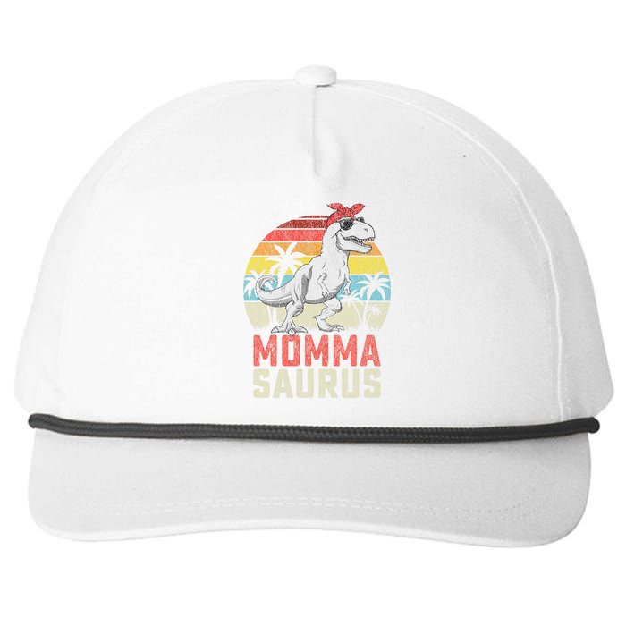 Mommasaurus T Rex Dinosaur Momma Saurus MotherS Family Snapback Five-Panel Rope Hat