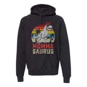 Mommasaurus T Rex Dinosaur Momma Saurus MotherS Family Premium Hoodie