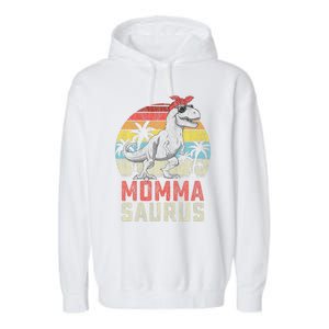 Mommasaurus T Rex Dinosaur Momma Saurus MotherS Family Garment-Dyed Fleece Hoodie