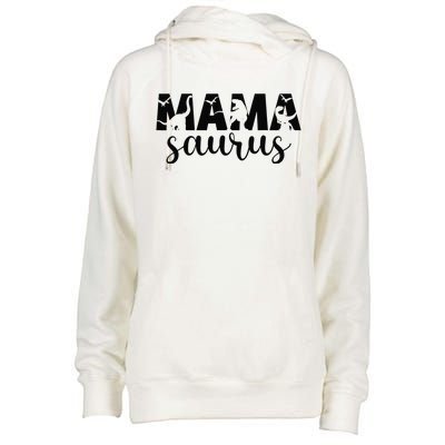 MamaSaurus T rex Dinosaur Funny Mama Saurus Mother's Day Womens Funnel Neck Pullover Hood