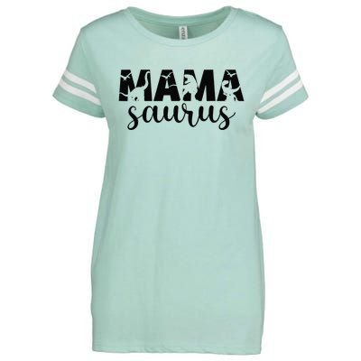 MamaSaurus T rex Dinosaur Funny Mama Saurus Mother's Day Enza Ladies Jersey Football T-Shirt