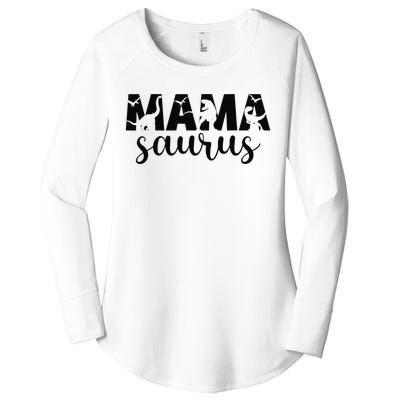 MamaSaurus T rex Dinosaur Funny Mama Saurus Mother's Day Women's Perfect Tri Tunic Long Sleeve Shirt