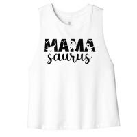 MamaSaurus T rex Dinosaur Funny Mama Saurus Mother's Day Women's Racerback Cropped Tank