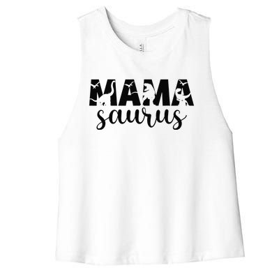 MamaSaurus T rex Dinosaur Funny Mama Saurus Mother's Day Women's Racerback Cropped Tank