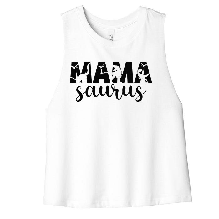 MamaSaurus T rex Dinosaur Funny Mama Saurus Mother's Day Women's Racerback Cropped Tank