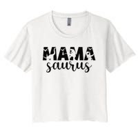 MamaSaurus T rex Dinosaur Funny Mama Saurus Mother's Day Women's Crop Top Tee