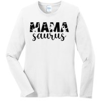 MamaSaurus T rex Dinosaur Funny Mama Saurus Mother's Day Ladies Long Sleeve Shirt