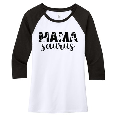 MamaSaurus T rex Dinosaur Funny Mama Saurus Mother's Day Women's Tri-Blend 3/4-Sleeve Raglan Shirt