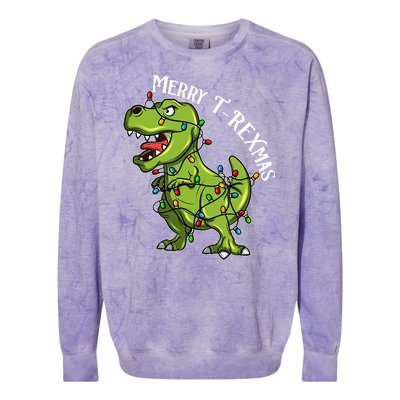 Merry T Rexmas Trex Christmas Colorblast Crewneck Sweatshirt