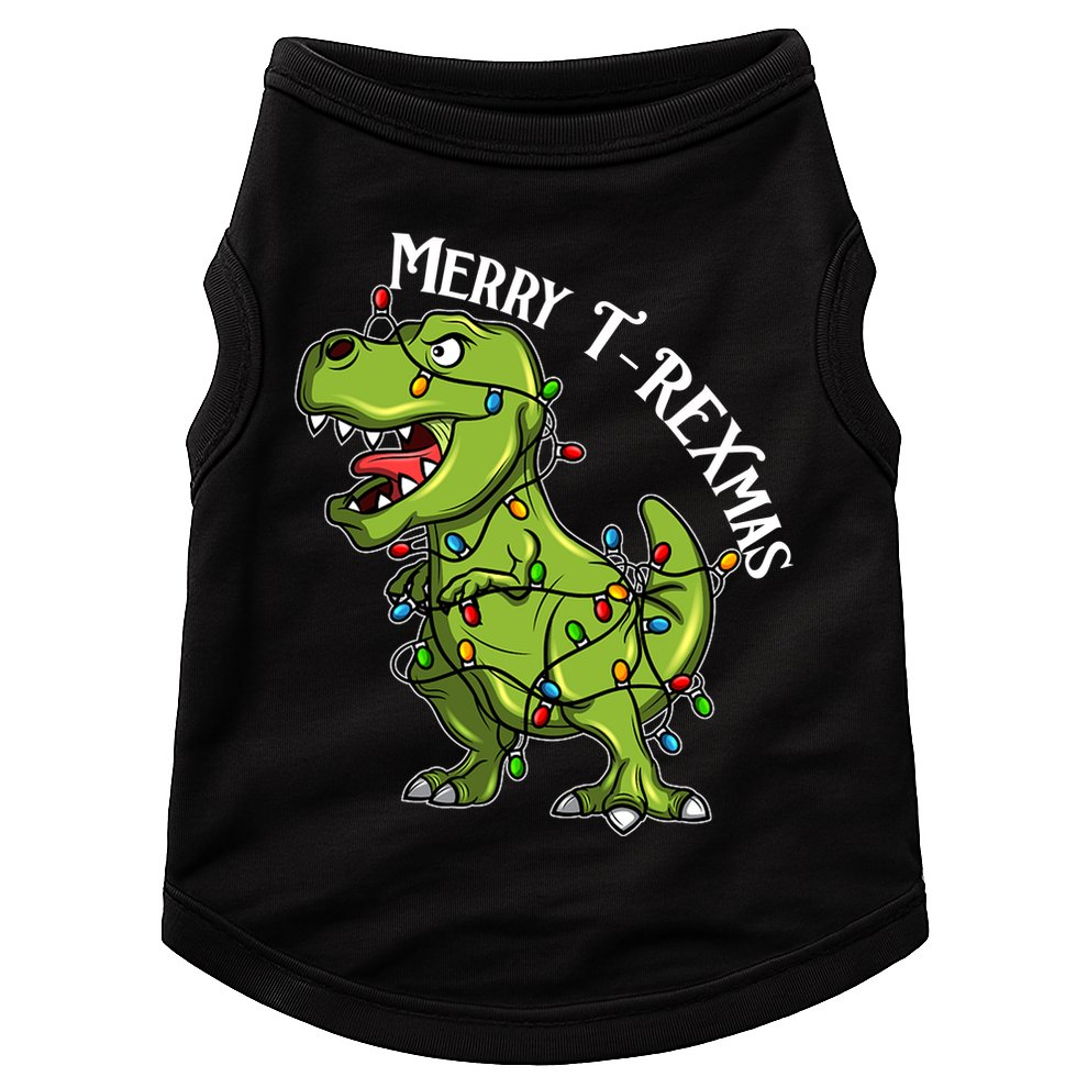 Merry T Rexmas Trex Christmas Doggie Tank