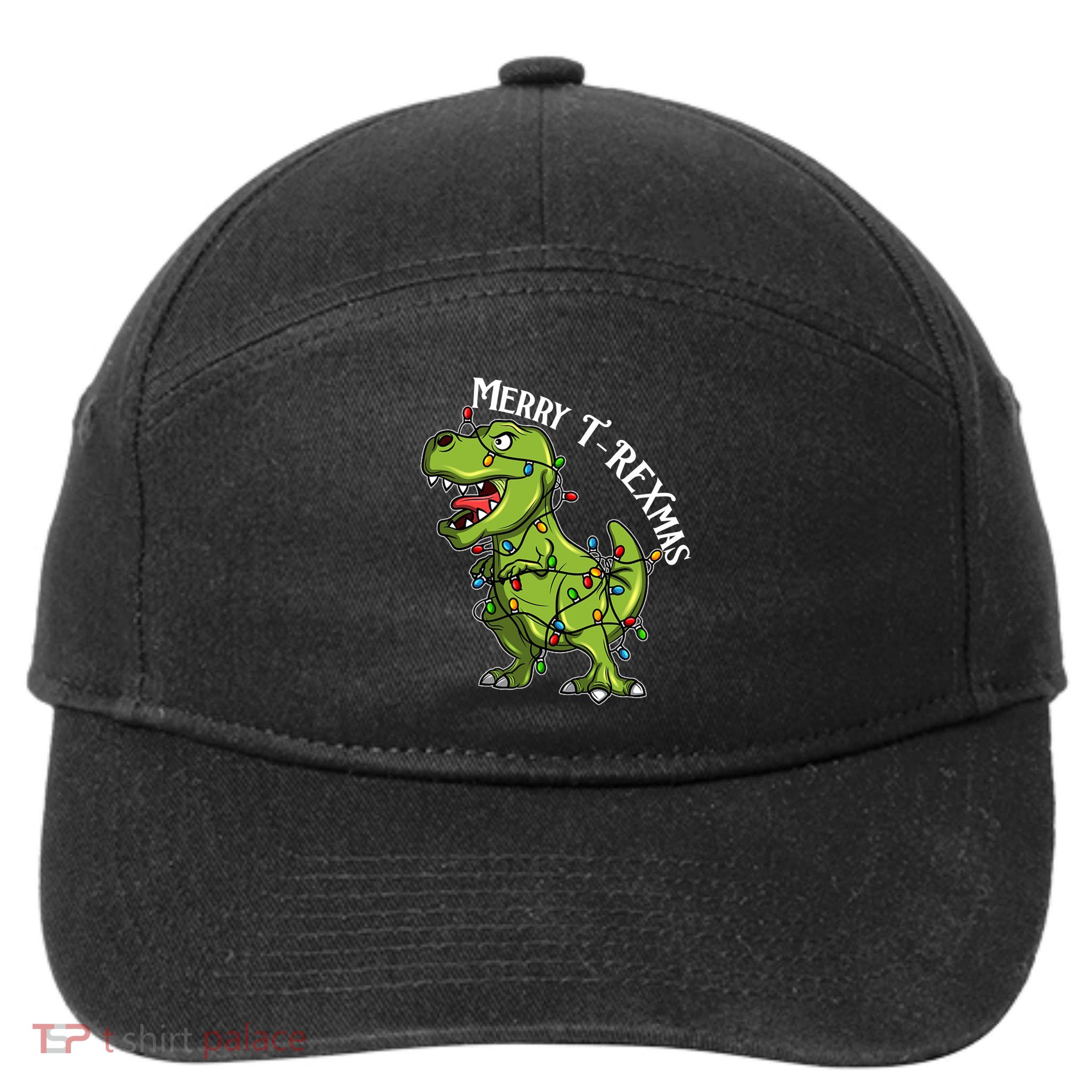 Merry T Rexmas Trex Christmas 7-Panel Snapback Hat