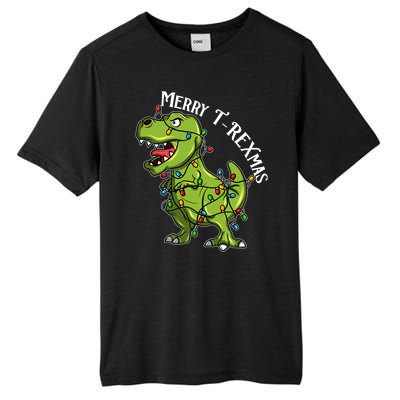 Merry T Rexmas Trex Christmas Tall Fusion ChromaSoft Performance T-Shirt