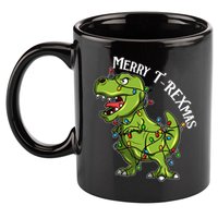 Merry T Rexmas Trex Christmas 11oz C Handle Ceramic Mug