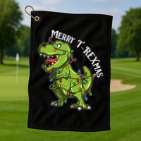 Merry T Rexmas Trex Christmas Golf Towel