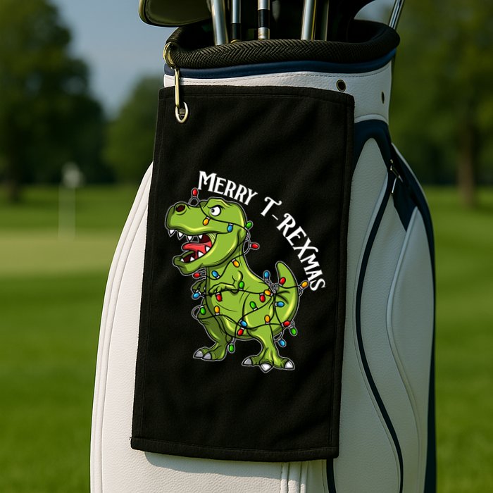 Merry T Rexmas Trex Christmas Golf Towel