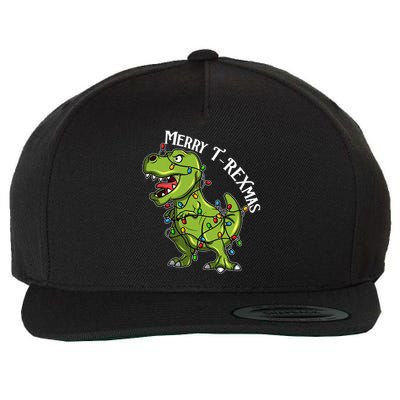 Merry T Rexmas Trex Christmas Wool Snapback Cap