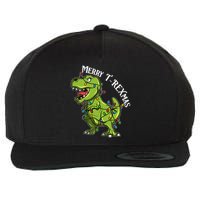 Merry T Rexmas Trex Christmas Wool Snapback Cap