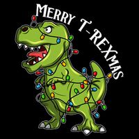 Merry T Rexmas Trex Christmas Wool Snapback Cap
